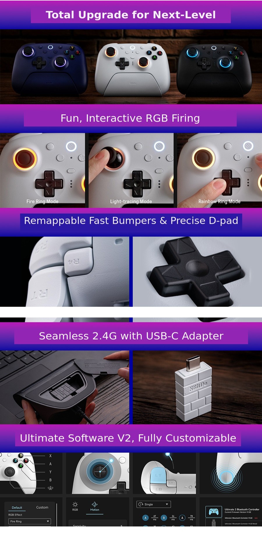[8BitDo] Ultimate Controller for Gamers Compatible with Windows ...