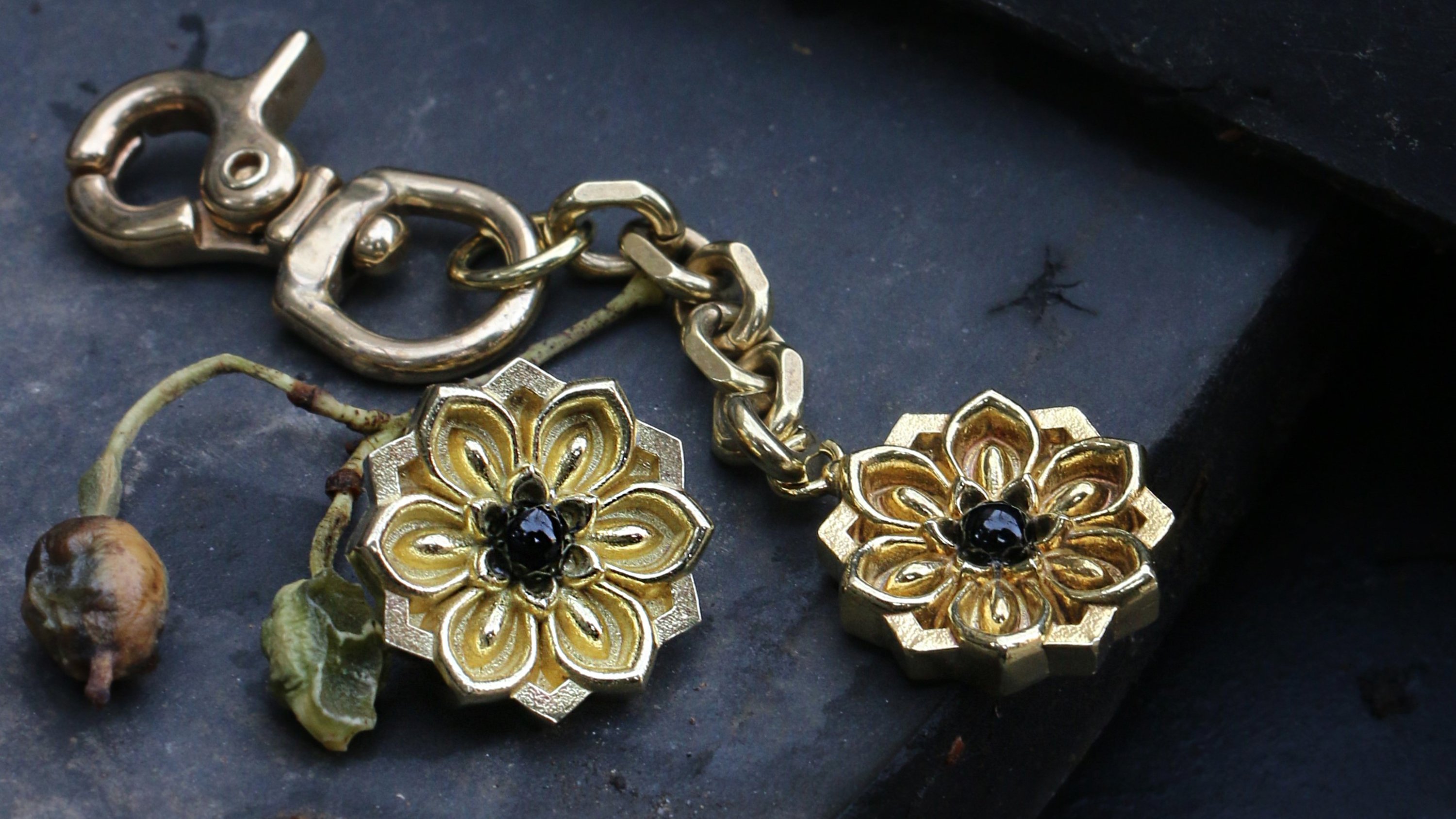 Everyday Dancheong and Lotus Pattern Keychains & Badges