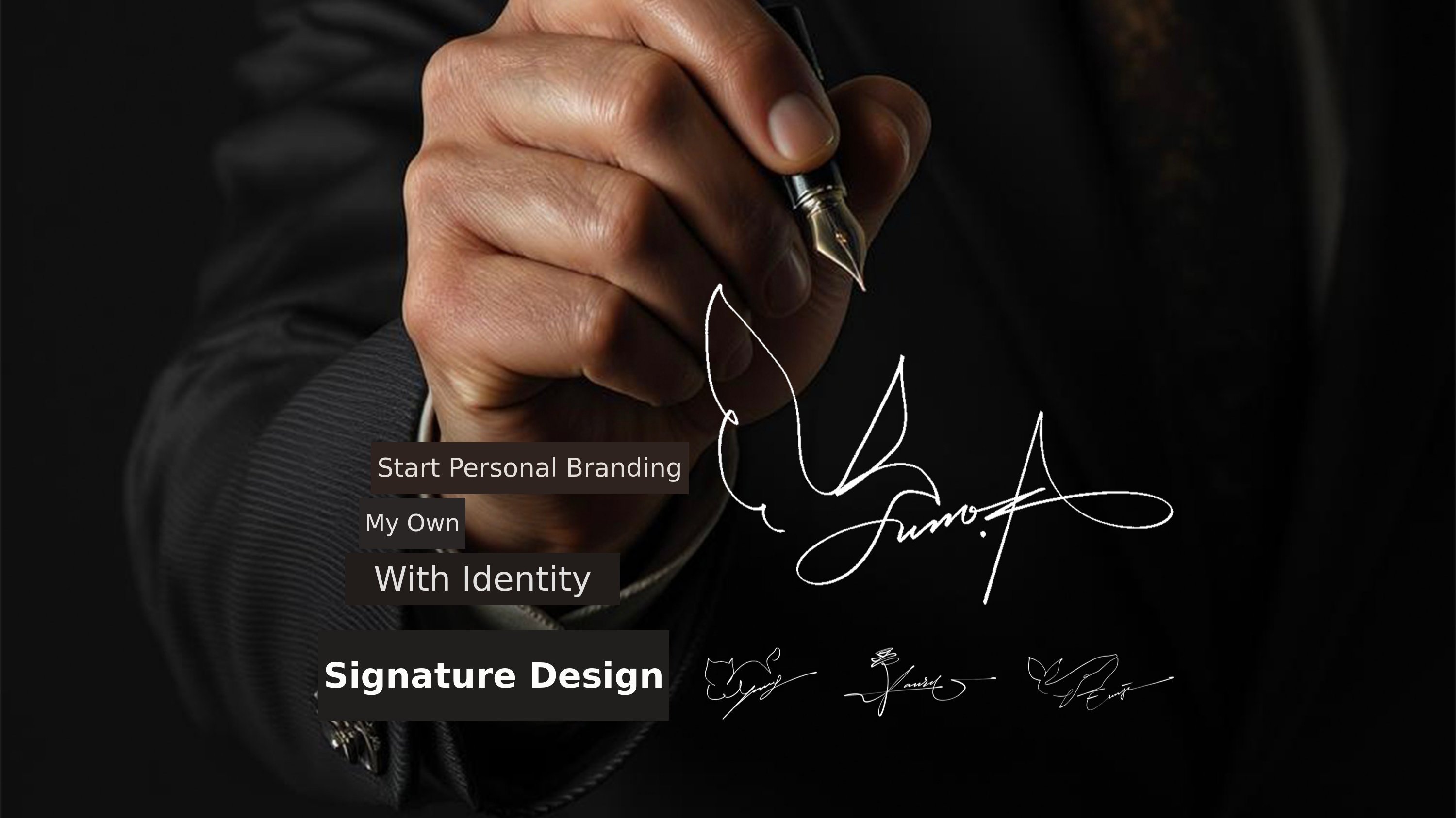 The beginning of personal branding. Signature design that reflects your unique identity and a free font dictionary.