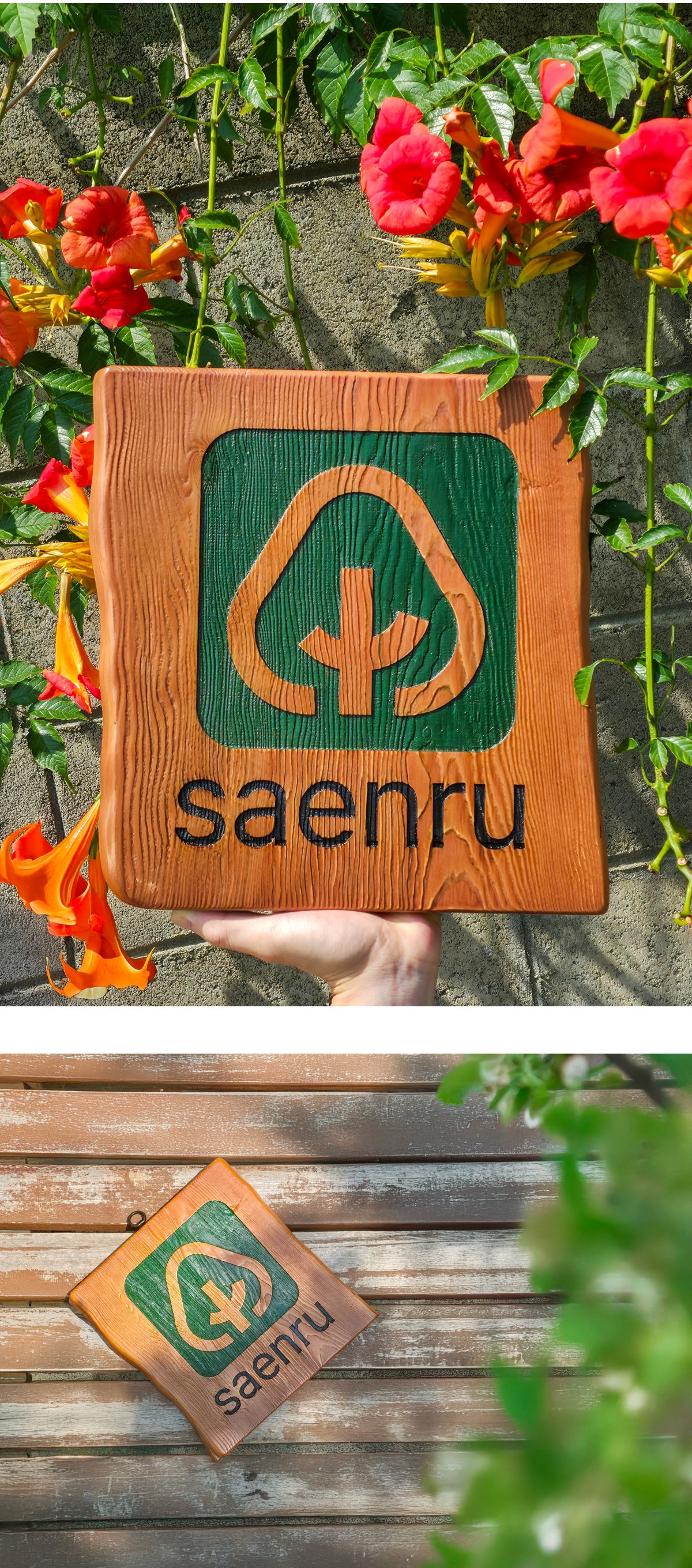Handmade Signboard Opening the door to success and good fortune, the beginning [Senru ...