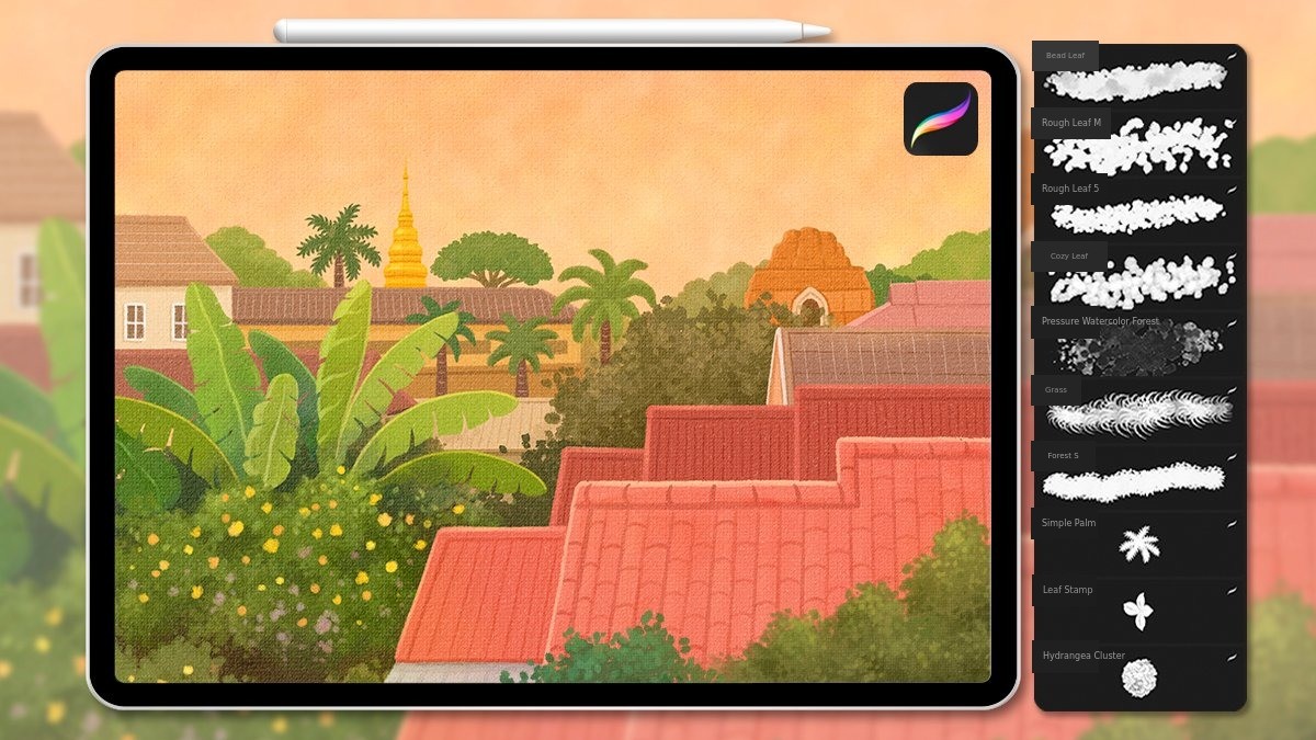 One touch done! 127 types of landscape painting and versatile brushes + Freelancer's Secret Notes