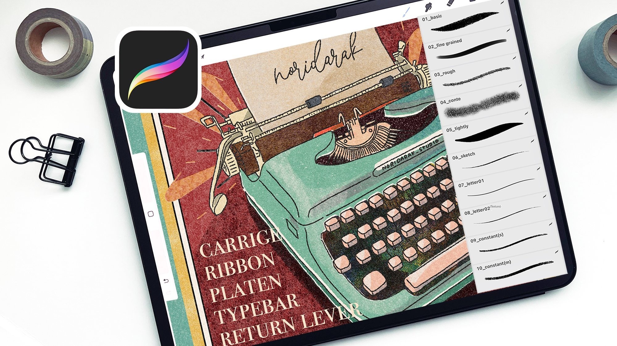 Packed with analog charm [First Reveal] Drawing Brushes (324 types) including Riso Brush
