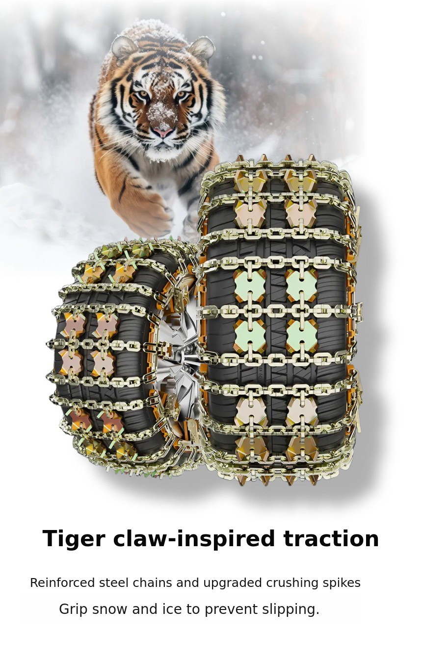 Snow Chains for Winter Safety | Tiger Chain with Powerful Grip Like a ...