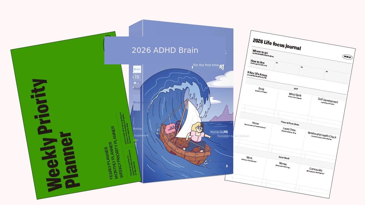 Turn Distraction into a Plan! 2026 Planner + Guidebook Package for Adults with ADHD