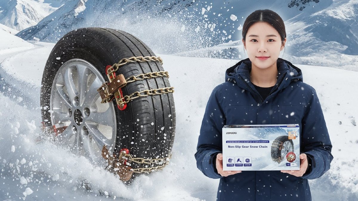 Install in 30 Seconds No Tools Needed! Drive Confidently on Ice with [Zero-Dig Snow Chains]