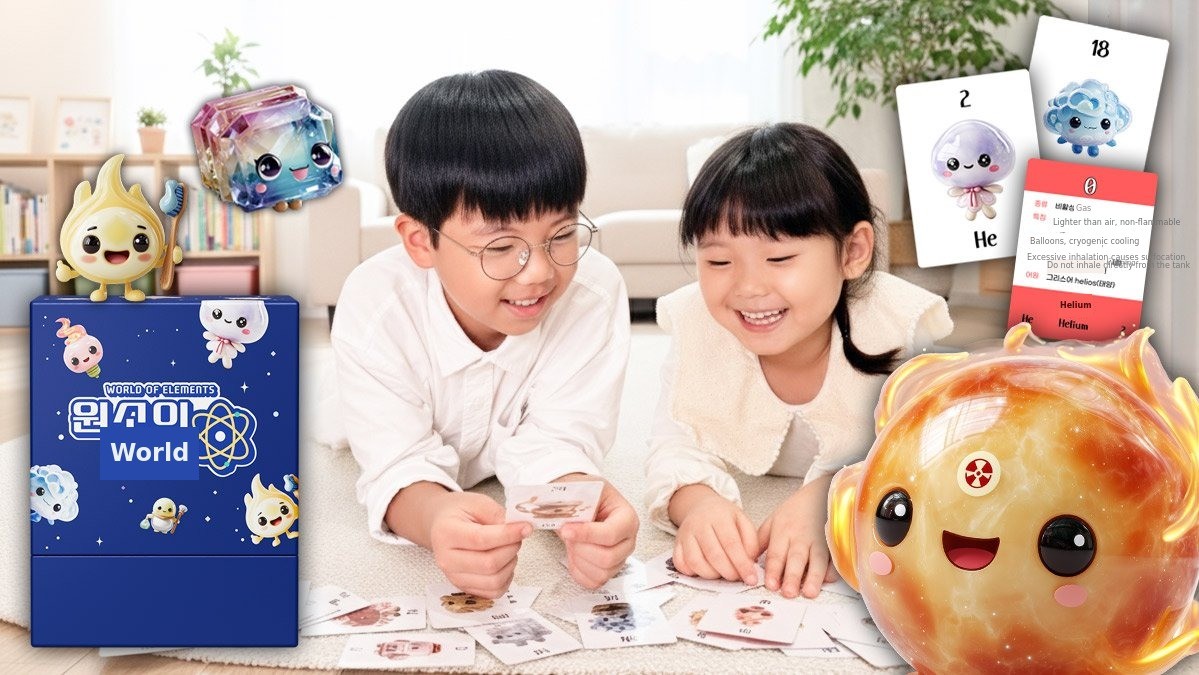 [10 Minutes a Day Board Game] New Concept Periodic Table Element Character Cards You'll Memorize While Playing