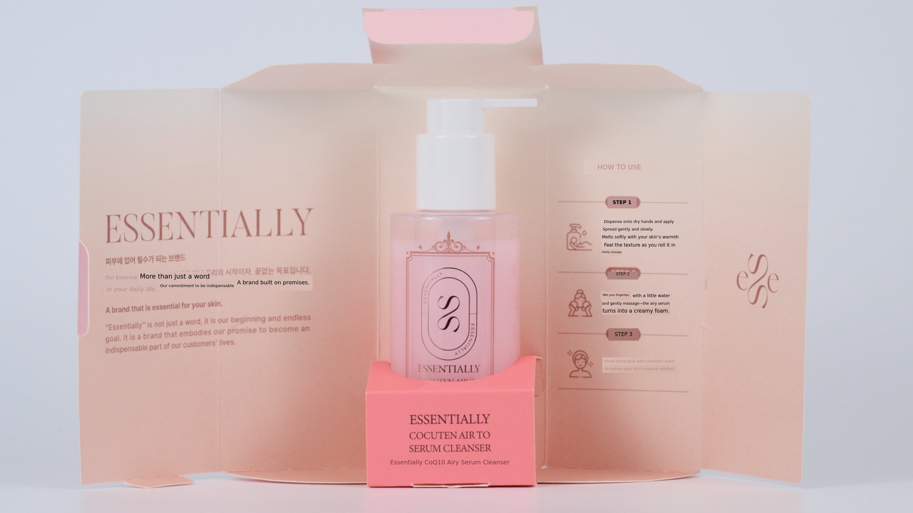 No need for double cleansing: Essential Air to Serum Cleanser