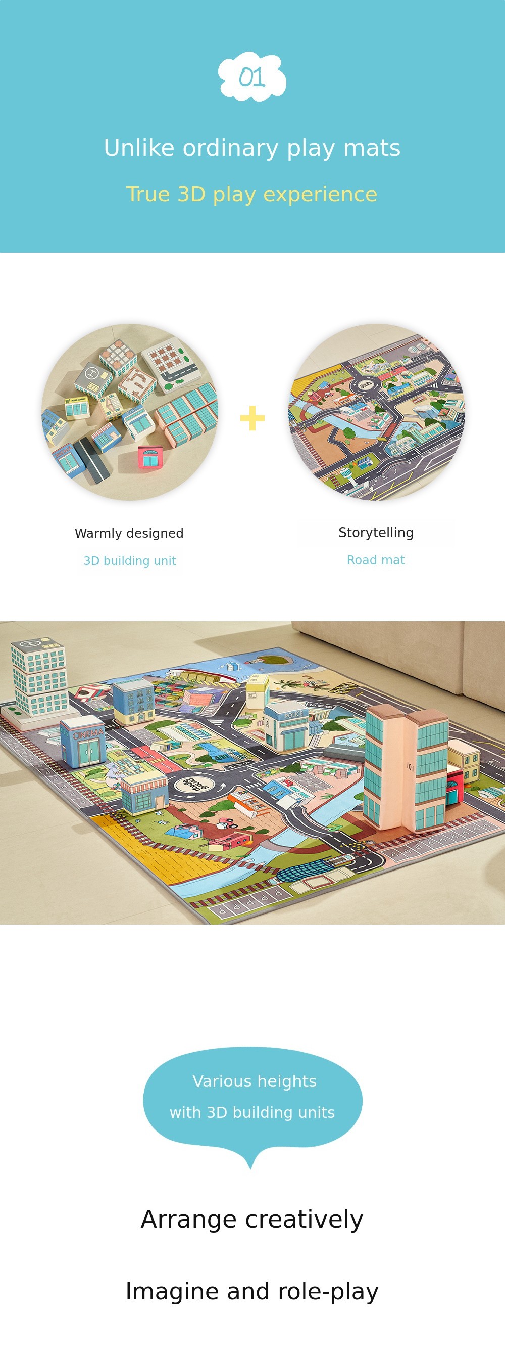 [3D Road Mat] Ignite your child's imagination and creativity with ...