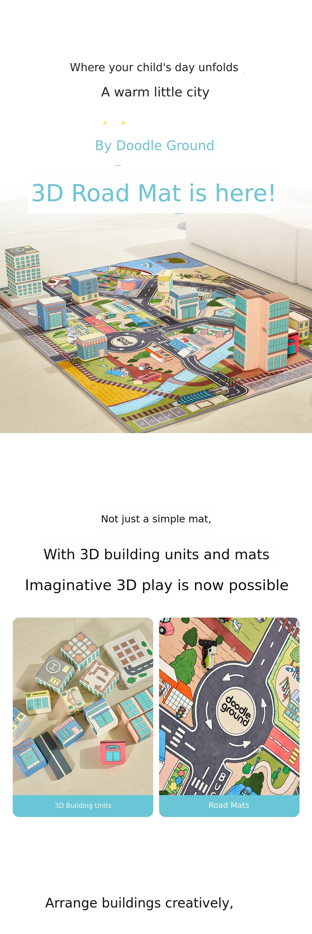 [3D Road Mat] Ignite your child's imagination and creativity with ...