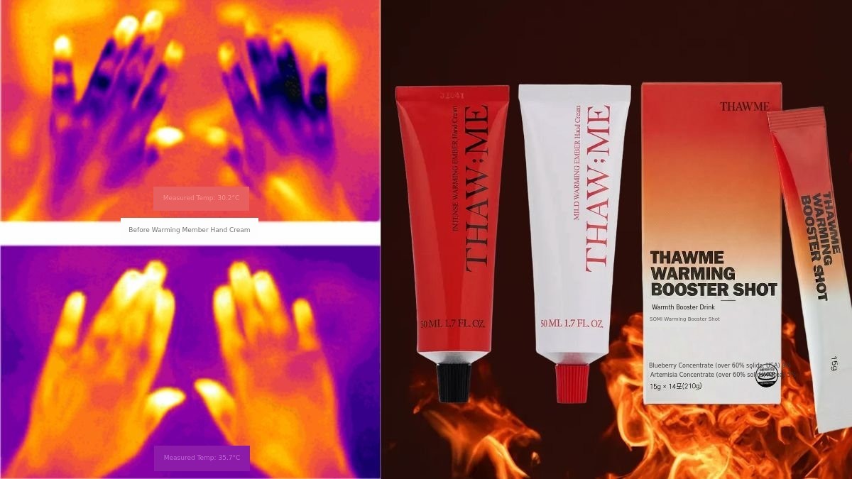 
(Warmer by 5°C) Hand warming cream that heats up in 5 minutes + warming booster shot
