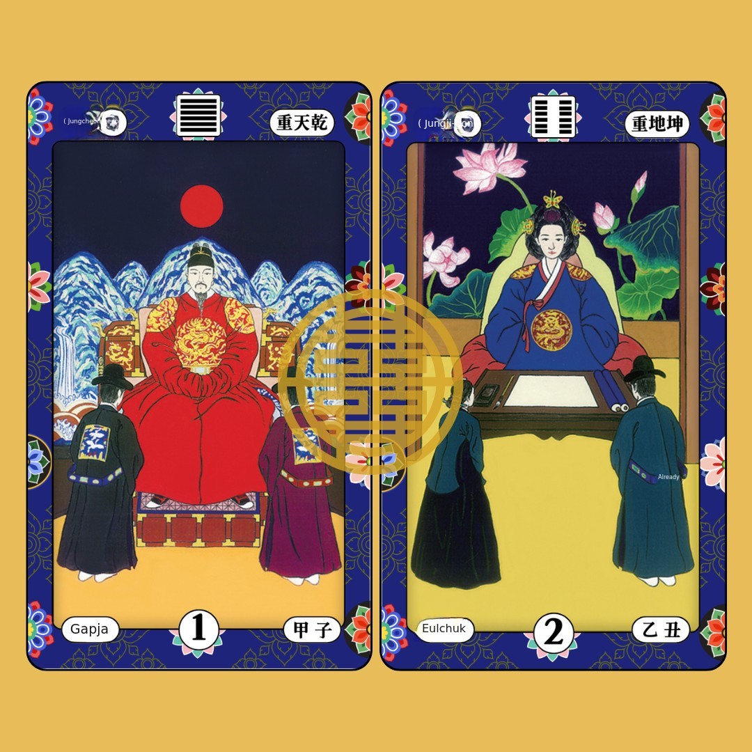 All-in-One Eastern I Ching Tarot with Core Symbols and 60 Jiazi
