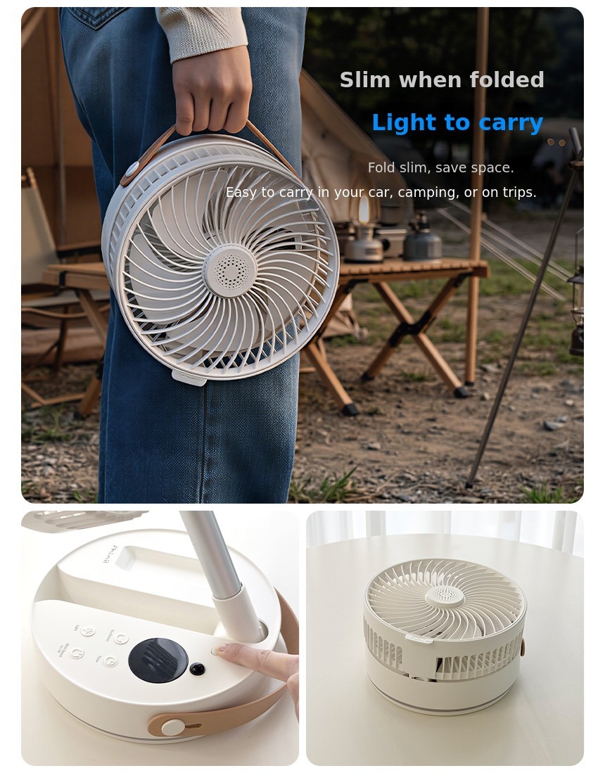[Shinil] 2026 Wireless Folding Fan | Stand Wall Desk & Mood Light All ...