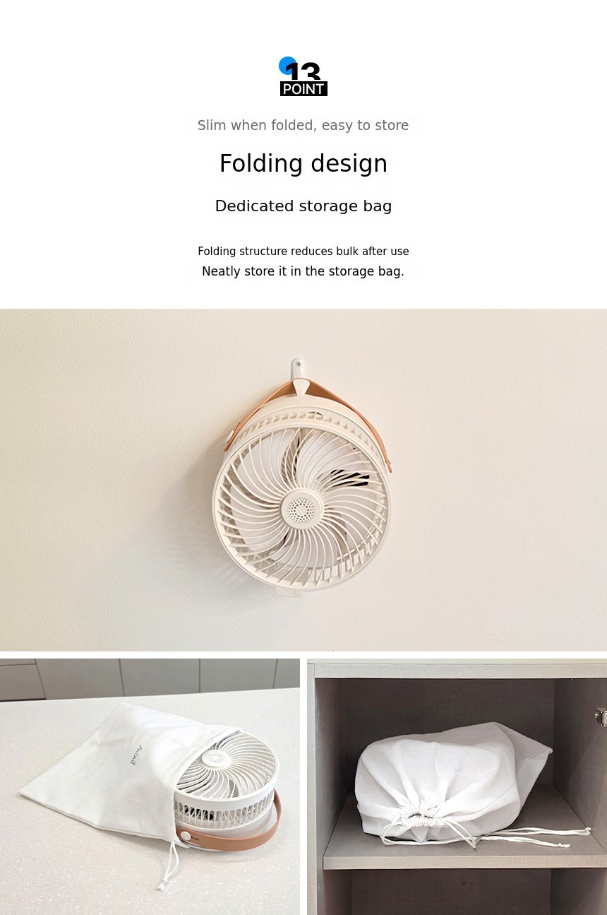 [Shinil] 2026 Wireless Folding Fan | Stand Wall Desk & Mood Light All ...
