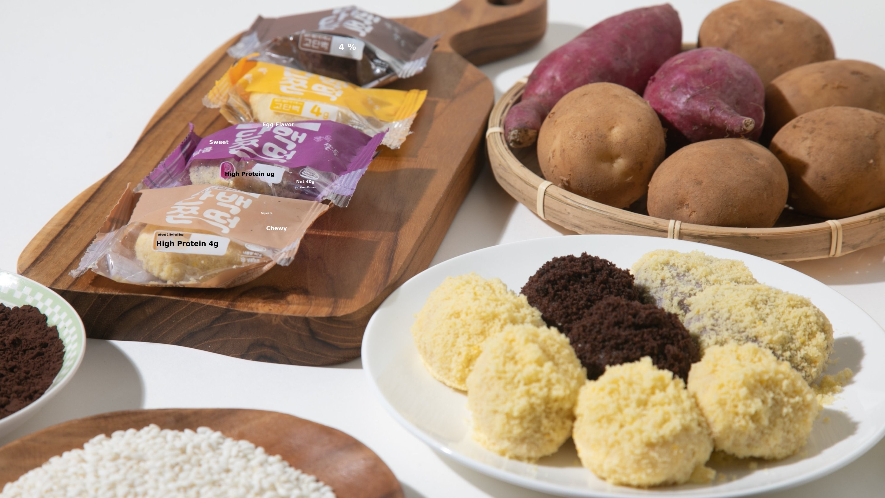 [Protein Rice Cake] Chewy Texture Now Packed with Protein! 4 Flavors in One Pack!