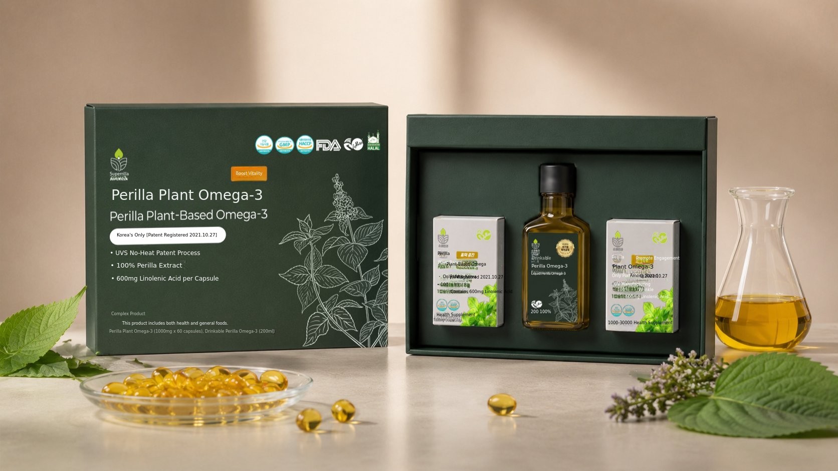 100% Cold-Pressed Perilla Omega-3 Fresh and Pure Without Rancidity or Fishy Odor