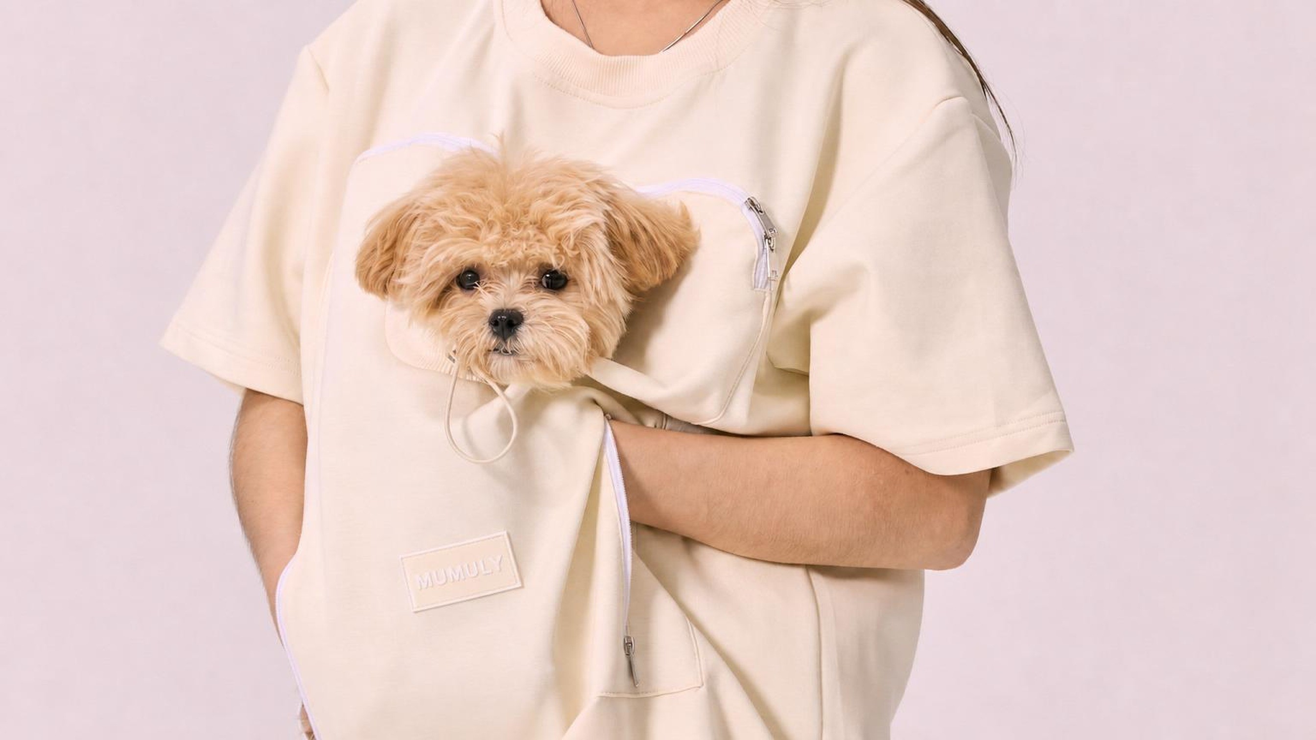 Don’t strain your arms—hold your pup close. The one and only dog tee made just for you.
