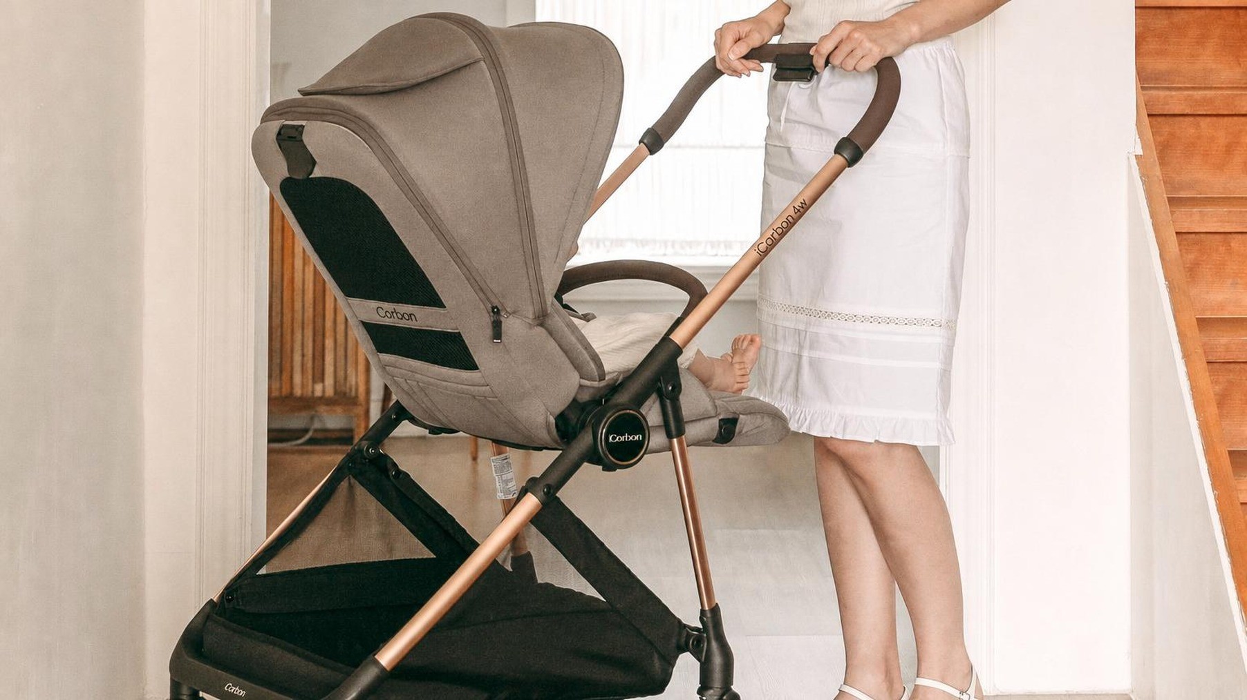 Why should strollers only move forward and back? Meet the [iCarbon 4W] that glides sideways too