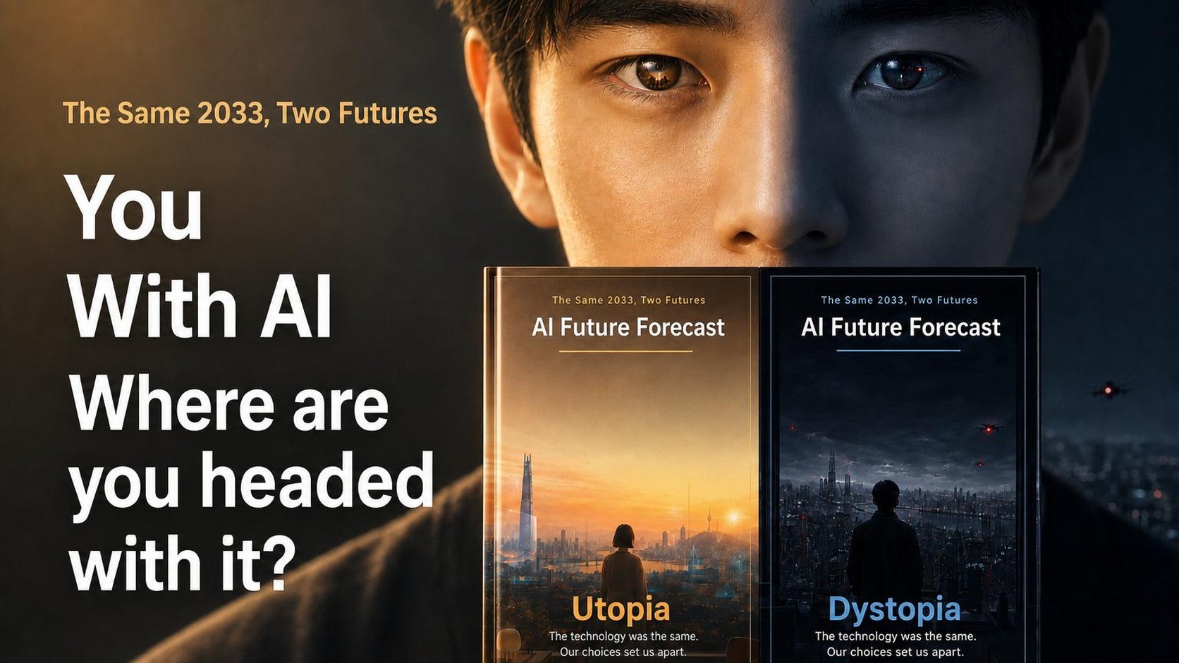 Your 2033: AI Coexistence or AI Obedience? Futuristic Novel Set of 2