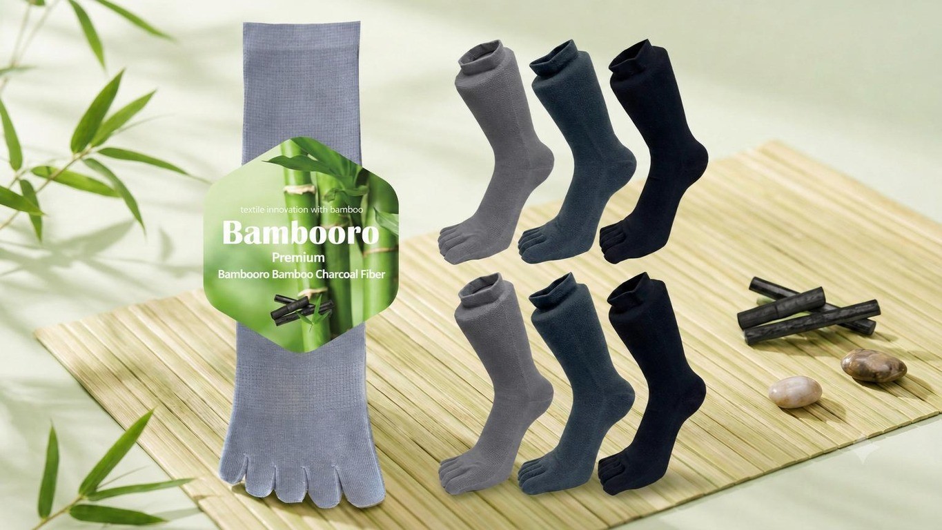 Odor-Free Comfort with Bamboo Charcoal Toe Socks
