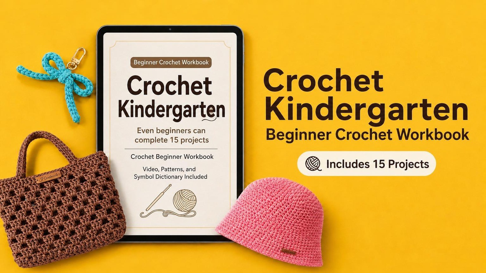 Master Crochet Basics with 15 Essential Accessories from Start to Finish!