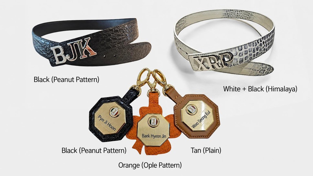 Premium Cowhide Initial Belt & Name Tag Crafted by a Master Artisan in His 60s