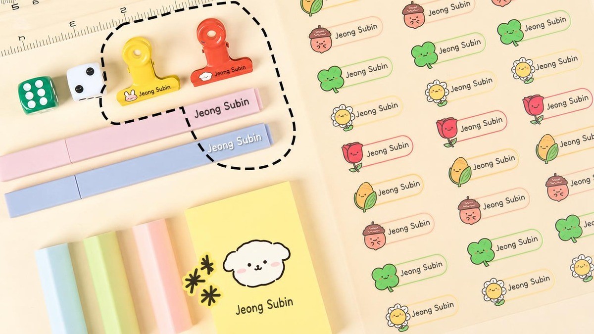 [Over 400K Sold] Perfectly Waterproof Name Stickers—Peel & Stick No Background!