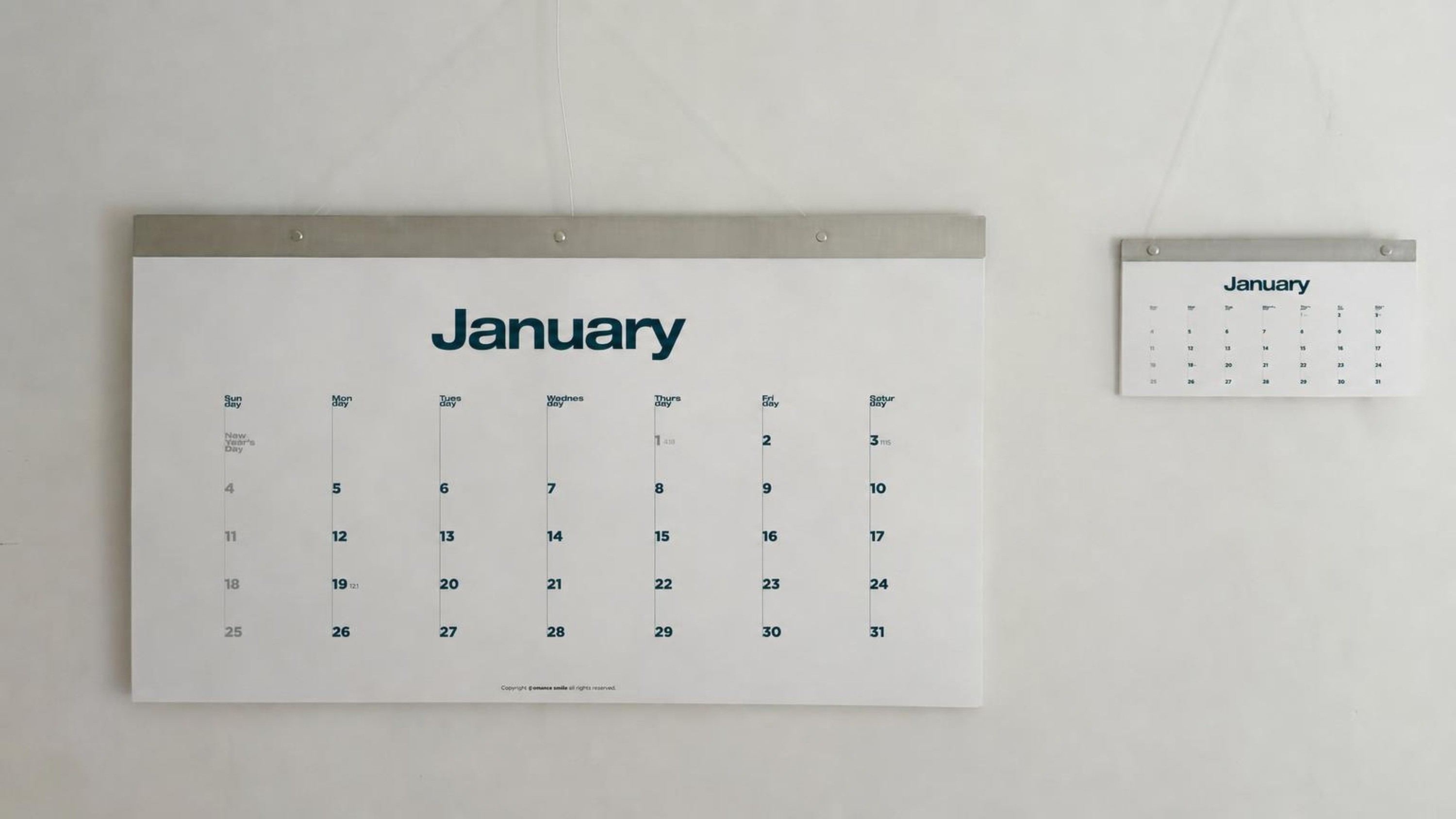 Minimalist Typography Meets Chic Wide Fabric & Mini Calendar Set