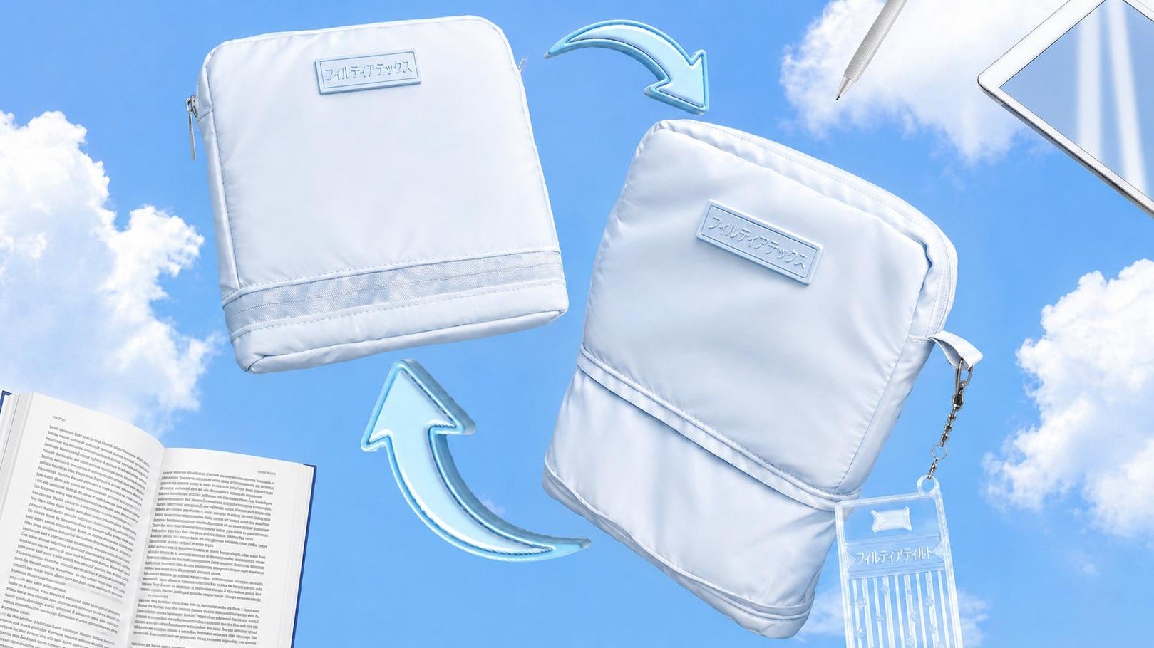 🩵私好みに変身！洗練された超軽量防水素材のデイリーブックポーチ☁️