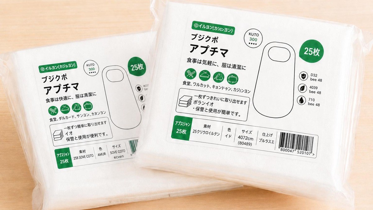 デリバリーもキャンプも、折りたためて携帯便利な使い捨てエプロン
