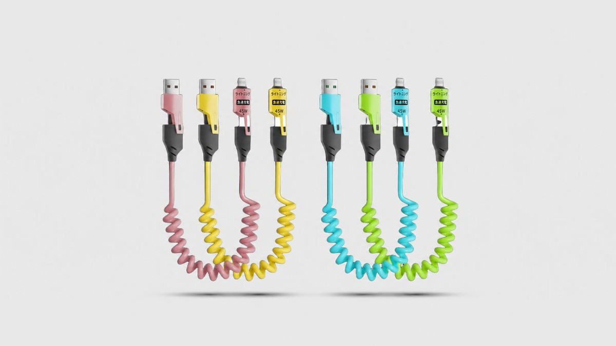 1万回使っても壊れない4IN1高速1.5Mスプリングケーブル