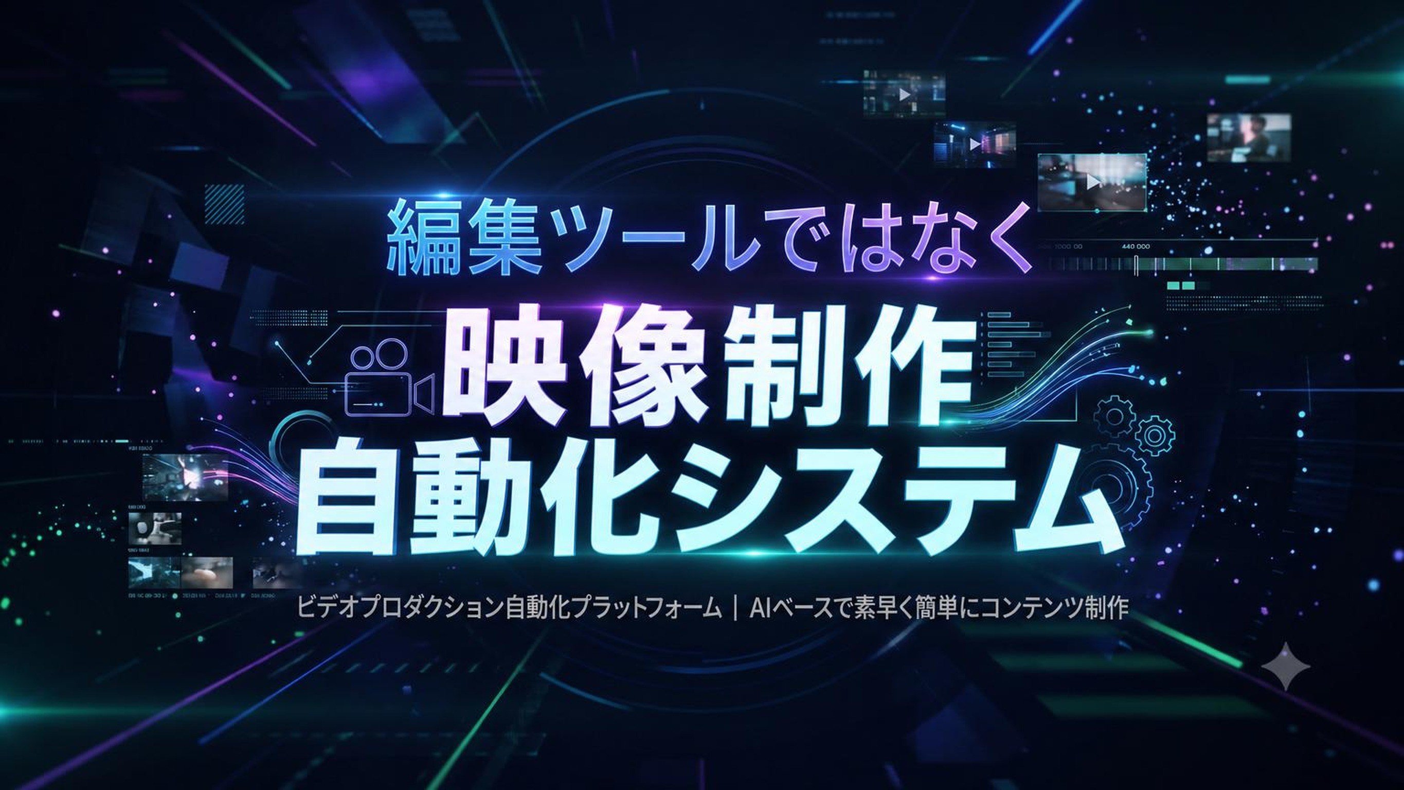 ワンクリックで完了する動画制作、100%自動化！