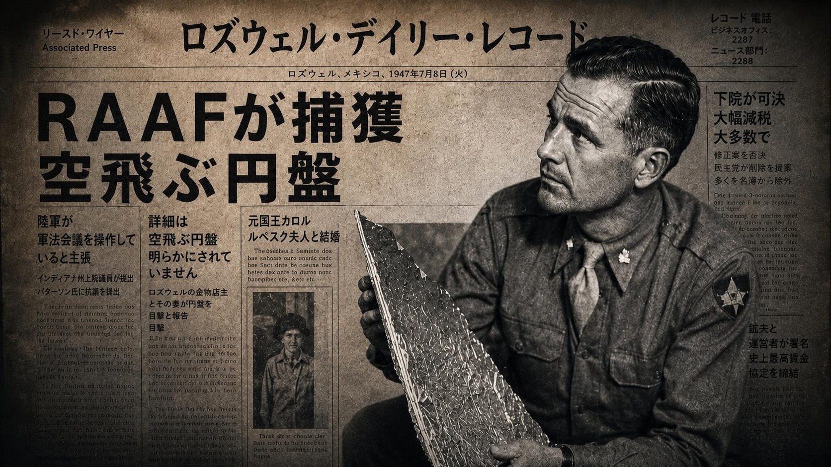 1947年7月28日に墜落したUFOの破片