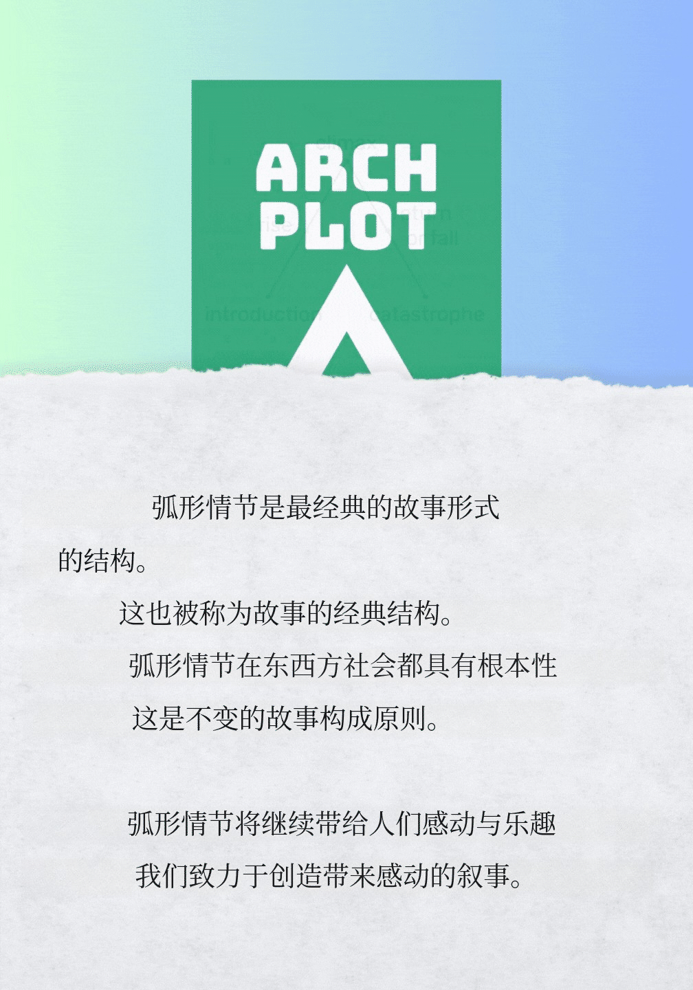 아크플롯은 가장 고전적인 형태의 이야기 구조입니다. 이야기의 고전적 설계라고도 하지요. 이 아크플롯은 동서 모든 사회에서 근본적이고 불변하는 이야기 구성의 원칙입니다..gif