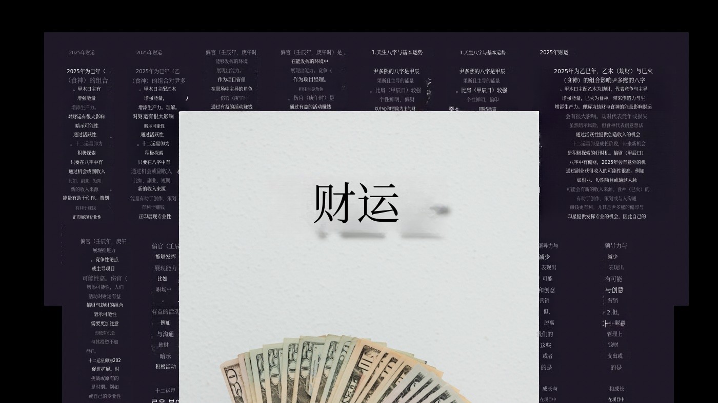 [2026年财富助力] 天生财运报告