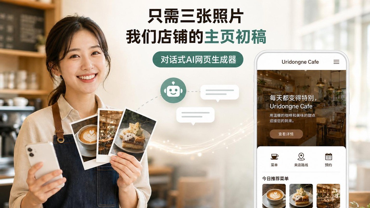 只需3张照片，10分钟打造专属店铺官网，智能对话AI建站