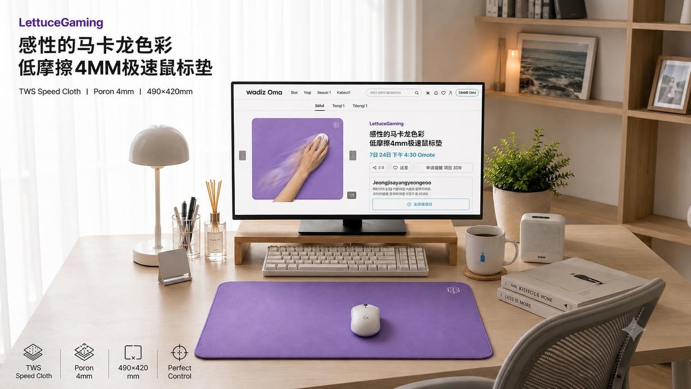 [约3万韩元]时尚柔滑4mm薄速滑鼠标垫