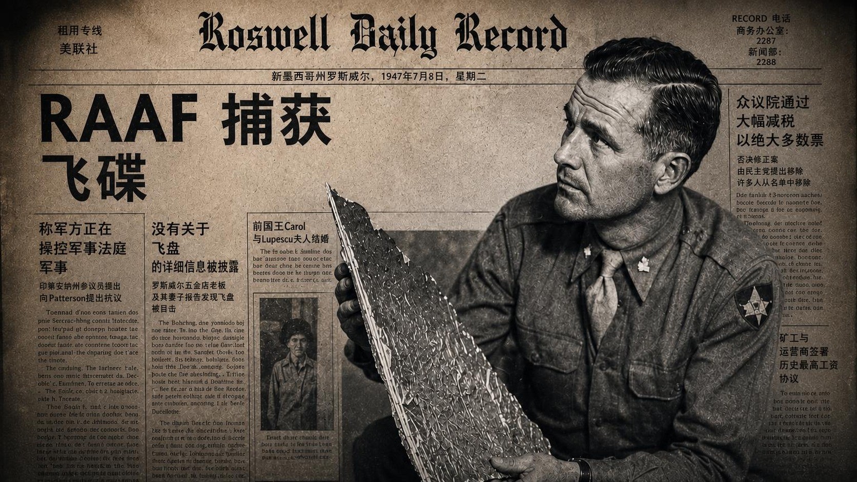 1947年7月28日坠落的UFO碎片