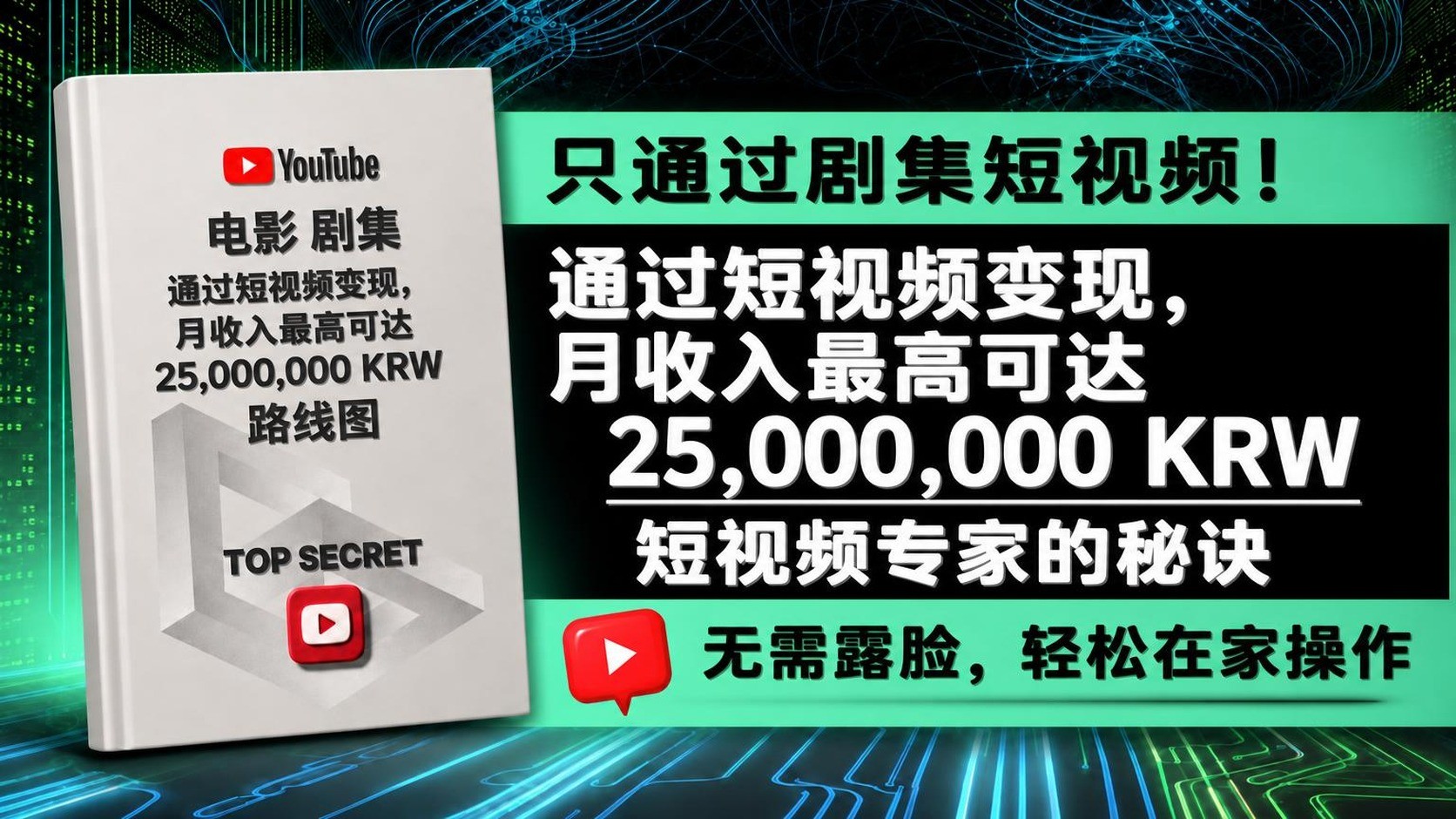 每天1小时，轻松在家通过电影剧评赚取YouTube副收入